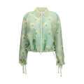 Women's Bicolor Silk Bomber Clothing