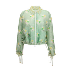 Women's Bicolor Silk Bomber Clothing