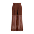 Women's Brown Cotton Casual Pants