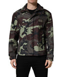 Men's Multicolor Camouflage Hooded Bomber Jacket Nylon Polyester Clothing