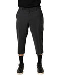 Men's Cropped Wool Chinos Gray Elastane Polyester