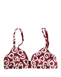 Women's Red Logo Monogram Cotton Soft Cup Bra Underwear White And Clothing