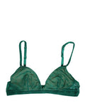 Women's Green Nylon Stretch Soft Cup Brassiere Underwear Elastane Clothing