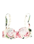 Women's Multicolor Floral Semi-Pad Underwire Underwear Cotton Elastane Nylon Silk Clothing
