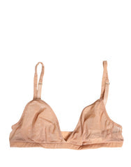 Women's Beige Nylon Stretch Soft Cup Brassiere Underwear Elastane Clothing