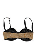 Women's Gold Semi-Pad Underwire Balconette Bra Underwear Clothing
