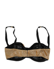 Women's Gold Semi-Pad Underwire Balconette Bra Underwear Clothing