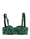 Women's Green Sequined Nyon Balconnet Bra Underwear Nylon Clothing