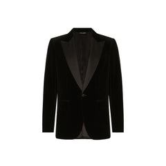 Men's Black Cotton Tuxedo Clothing
