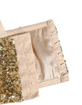 Women's Gold Sequined Semi-Pad Underwire Bra Underwear Elastane Nylon Clothing