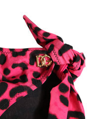 Women's Pink Leopard Print Bikini Bottom Beachwear Swimwear Nylon Elastane Clothing