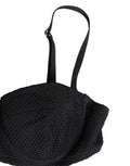 Women's Black Nylon Padded Balconnet Brassiere Underwear Elastane Clothing