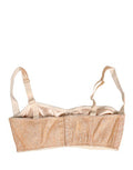 Women's Beige Semi-Pad Underwire Balconette Bra Underwear Clothing