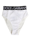 Women's White Black Sequin High Waist Panty Underwear And Elastane Nylon Clothing