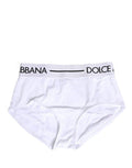Women's White Nylon Logo Waistband Panty Underwear Elastane Clothing