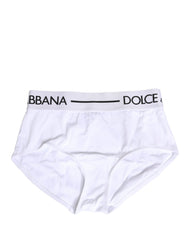 Women's White Nylon Logo Waistband Panty Underwear Elastane Clothing