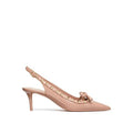 Women's Leather Slingback Heel Beige