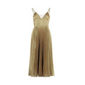 Women's Gold Polyester Casual Dress