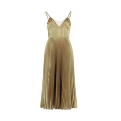 Women's Gold Polyester Casual Dress