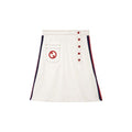Women's White Polyester Mini Skirt