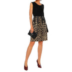 Brown Leather Midi Skirt