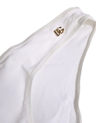 Women's White Dg Logo Plaque Bikini Bottom Underwear Elastane Nylon Clothing