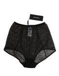Women's Black Nylon Stretch Slip Girdle Panty Underwear Elastane Polyester Clothing
