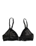 Women's Black Nylon Stretch Soft Cup Brassiere Underwear Elastane Silk Clothing