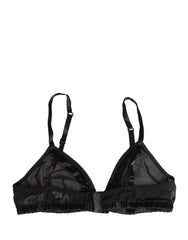 Women's Black Nylon Stretch Soft Cup Brassiere Underwear Elastane Silk Clothing