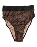 Women's Black Beige Polka Dot Butterfly Brief Underwear Dots Nylon Elastane Clothing