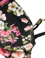 Women's Black Floral Padded Balconnet Bra Underwear Elastane Nylon Clothing