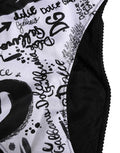 Women's Black White Graphic Logo High Brief Underwear And Nylon Elastane Polyester Clothing