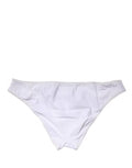 Women's White Nylon Stretch Mid Waist Brief Panty Underwear Elastane Clothing