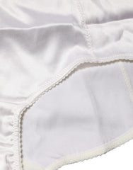 Women's White Silk Blend High Waist Girdle Panty Underwear Elastane Clothing