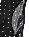 Women's Black Polka Dots Mid Waist Brief Panty Underwear And White Silk Elastane Clothing