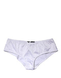 Women's White Silk Stretch Mid Waist Brief Panty Underwear Elastane Clothing