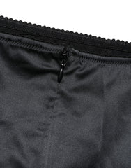 Women's Black Silk Blend High Waist Girdle Panty Underwear Elastane Clothing