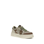 Brown Calf Leather Bos Taurus Chunky Sneakers