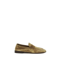 Men's Beige Calf Leather Bos Taurus Slip-On Loafers