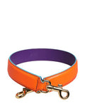 Women's Orange Purple Calf Leather Bag Accessory Shoulder Strap
