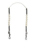 Women's White Leather Silver Chain Bag Accessory Shoulder Strap Real Brass Zamak Calf