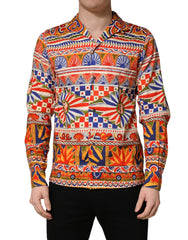 Multicolor Sicilian Carretto Twill Cotton Men Shirt Black