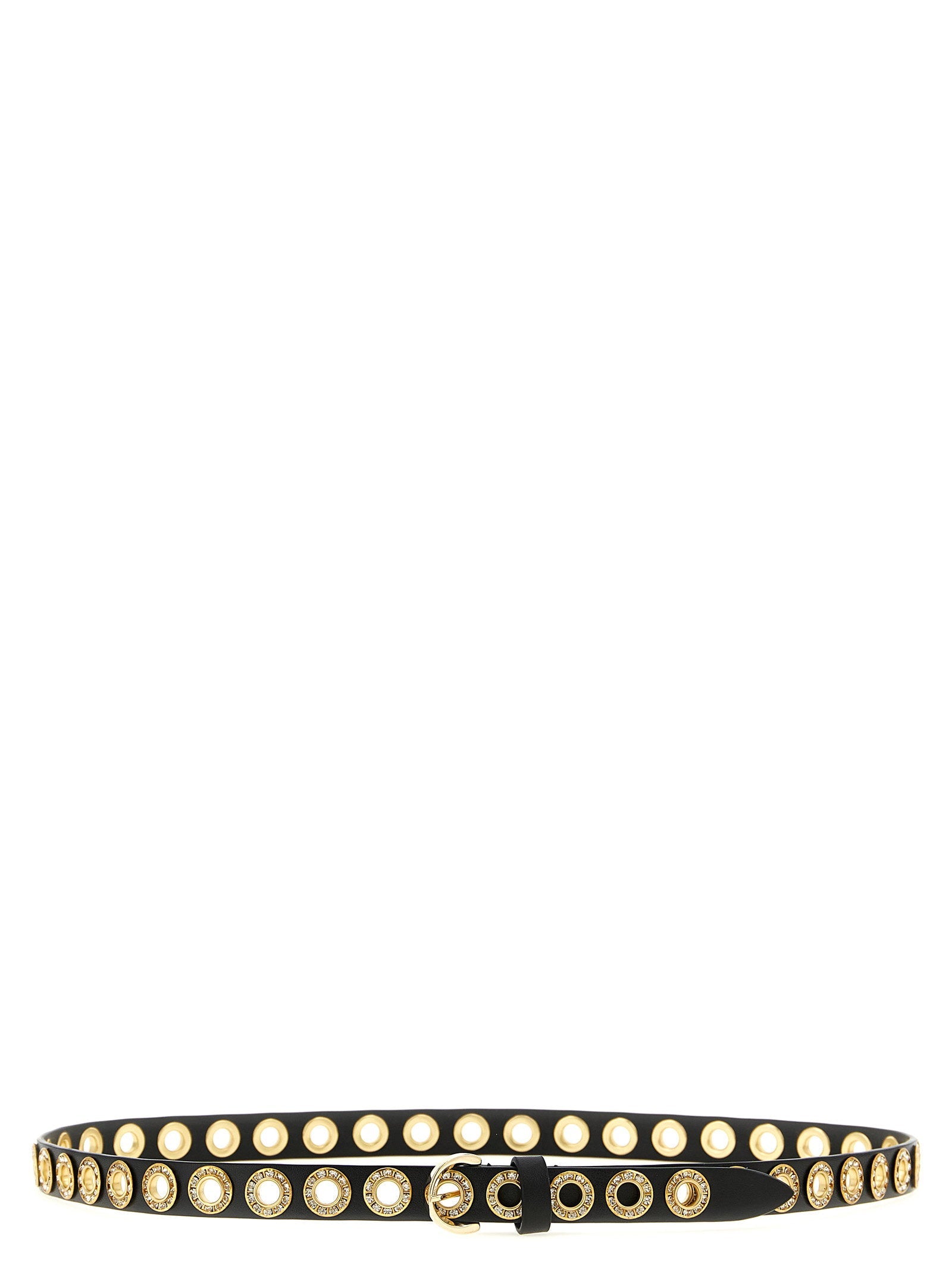 Pinko Crystal-Studded Belt — Black
