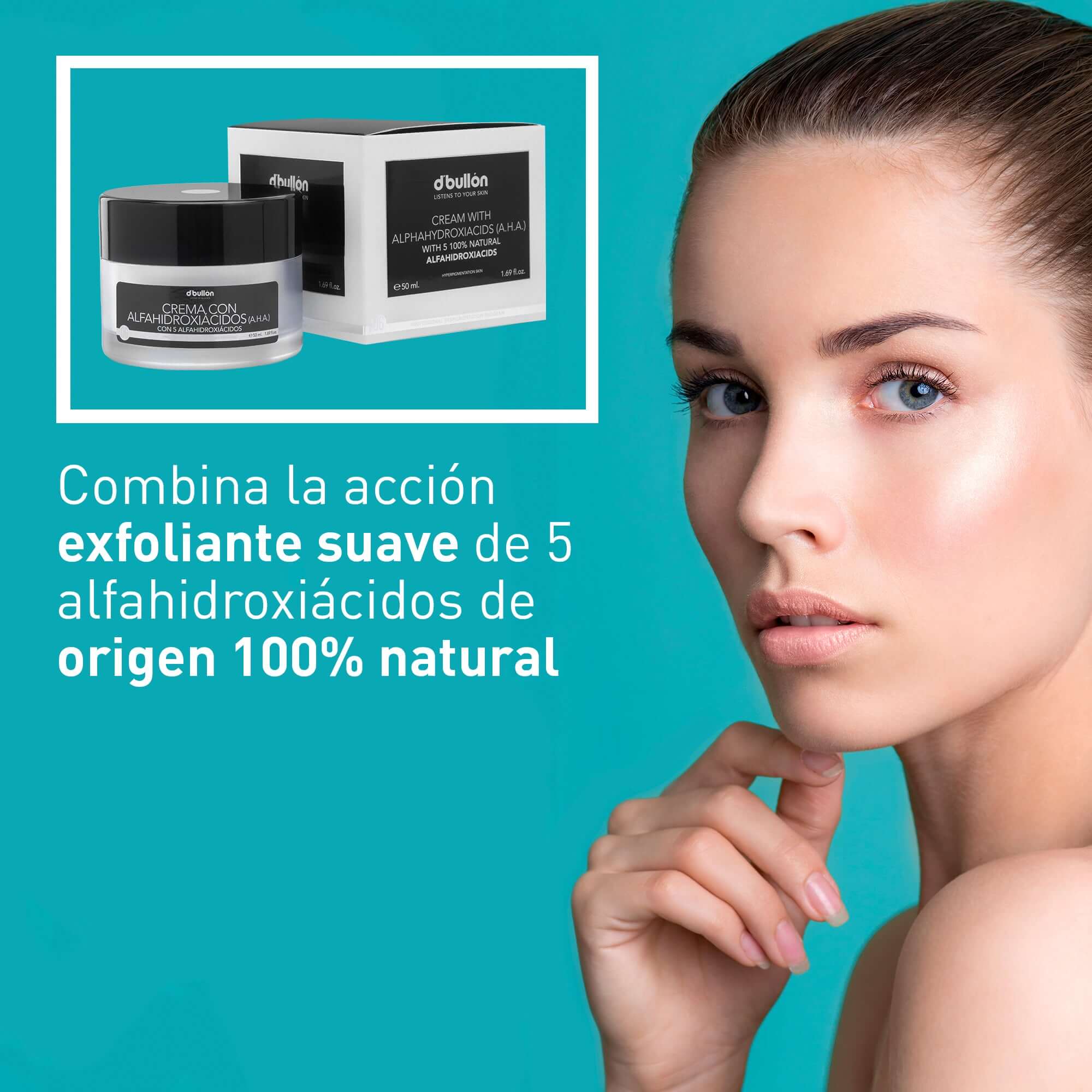 Crema facial con alfahidroxiácidos (AHA) - 50 ml