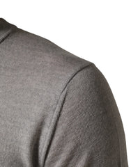 Men's Crew Neck Virgin Wool Sweater Gray
