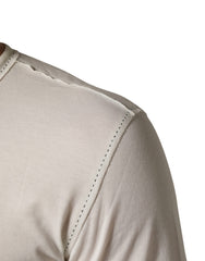 Men's Henley Pullover Shirt White Cotton
