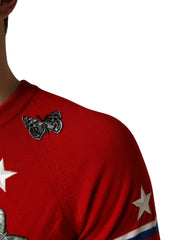 Multicolor Wool Butterfly Star Men Crew Neck Sweater Virgin Clothing