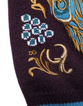 Men's Bordeaux Cashmere Crown Embroidered Sweater Clothing