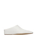 Women's White Leather Slippers