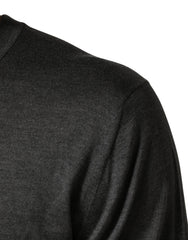 Men's Silk Crew Neck Sweater Gray